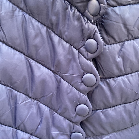 Gran Oriente Navy Blue Quilted Jacket w Scalloped Front Snap/ Zipper Size XL - Picture 4 of 12